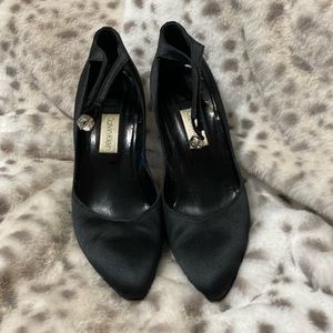 Calvin Klein black satin low heel dancing shoes. Size 6N